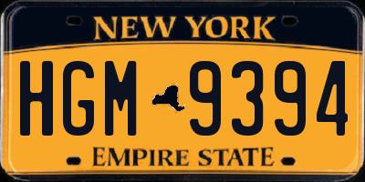 NY license plate HGM9394