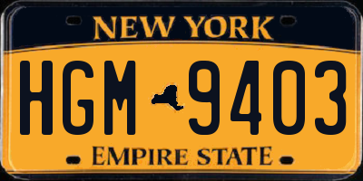 NY license plate HGM9403