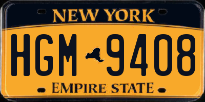 NY license plate HGM9408