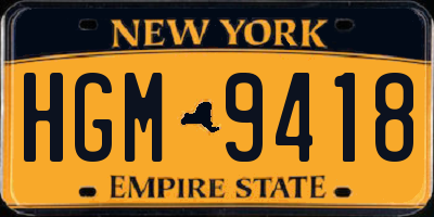 NY license plate HGM9418