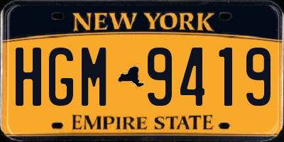 NY license plate HGM9419
