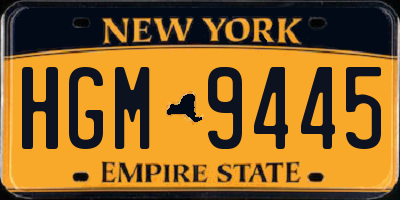 NY license plate HGM9445