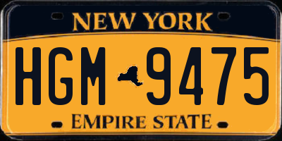 NY license plate HGM9475