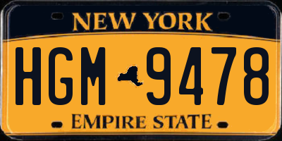 NY license plate HGM9478