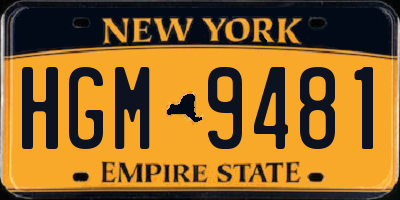 NY license plate HGM9481