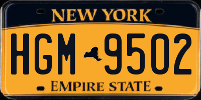 NY license plate HGM9502