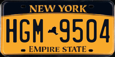 NY license plate HGM9504