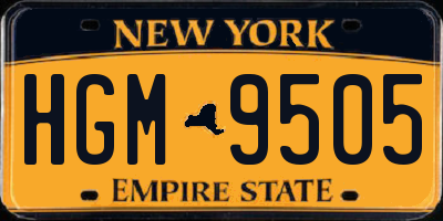 NY license plate HGM9505