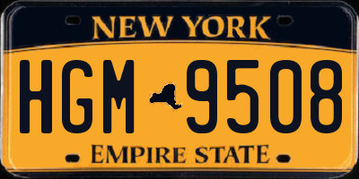 NY license plate HGM9508