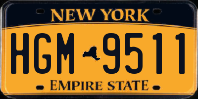 NY license plate HGM9511