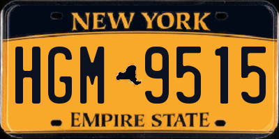 NY license plate HGM9515