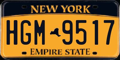 NY license plate HGM9517