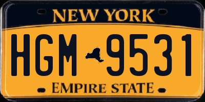 NY license plate HGM9531