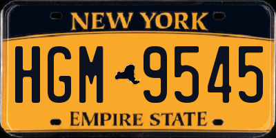 NY license plate HGM9545