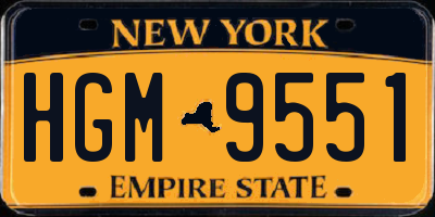 NY license plate HGM9551