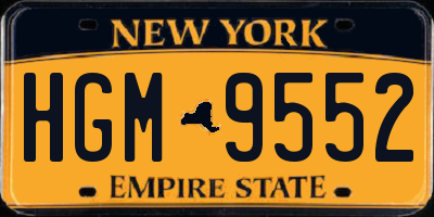 NY license plate HGM9552