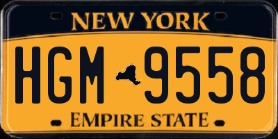 NY license plate HGM9558