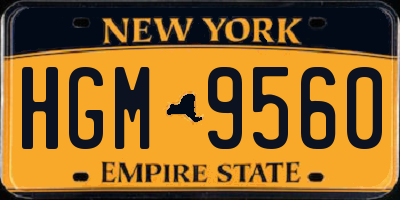 NY license plate HGM9560