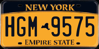 NY license plate HGM9575
