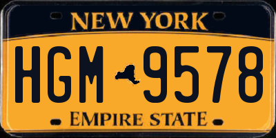 NY license plate HGM9578