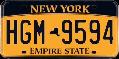 NY license plate HGM9594