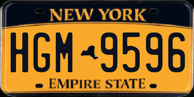 NY license plate HGM9596