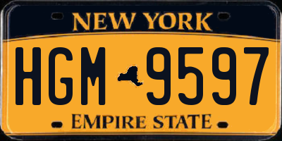 NY license plate HGM9597