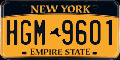 NY license plate HGM9601