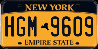 NY license plate HGM9609