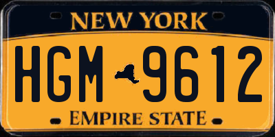 NY license plate HGM9612