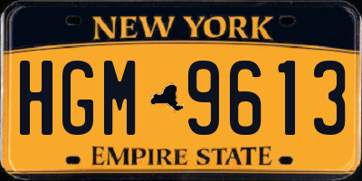 NY license plate HGM9613