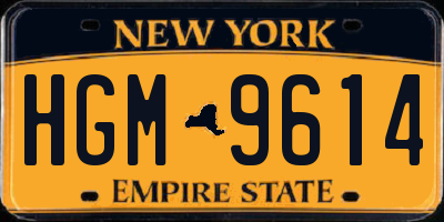 NY license plate HGM9614