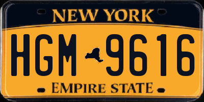 NY license plate HGM9616