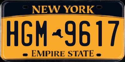 NY license plate HGM9617