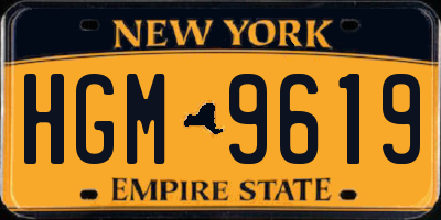 NY license plate HGM9619