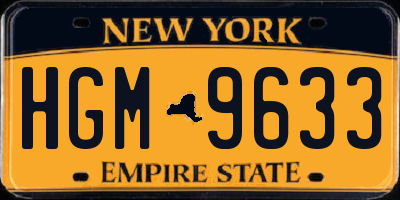 NY license plate HGM9633