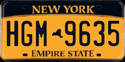 NY license plate HGM9635