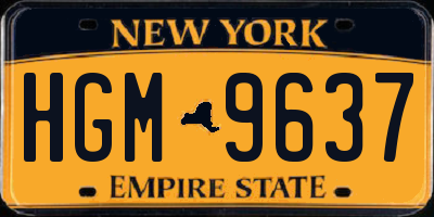 NY license plate HGM9637