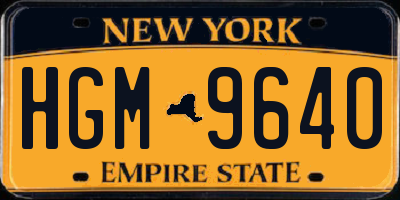 NY license plate HGM9640
