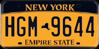 NY license plate HGM9644