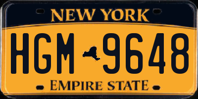 NY license plate HGM9648