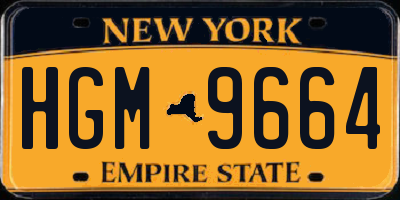 NY license plate HGM9664