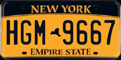 NY license plate HGM9667