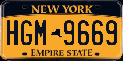 NY license plate HGM9669