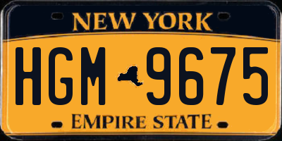 NY license plate HGM9675