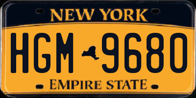 NY license plate HGM9680