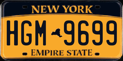 NY license plate HGM9699