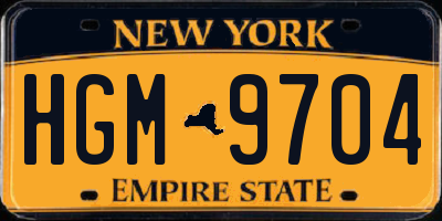 NY license plate HGM9704