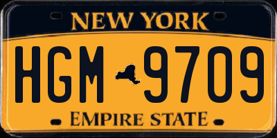 NY license plate HGM9709