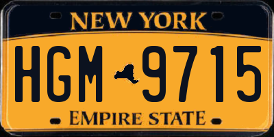 NY license plate HGM9715